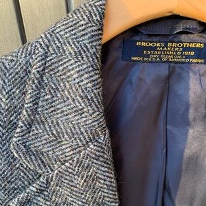 Brooks Brothers Makers navy herringbone blazer